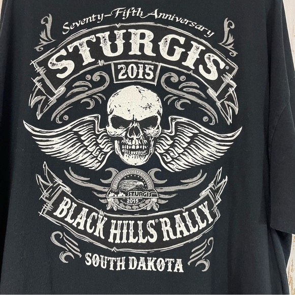 Sturgis Black Hills 75th Anniversary 2015, Similar to a size 3XL. Excellent cond - Picture 2 of 4